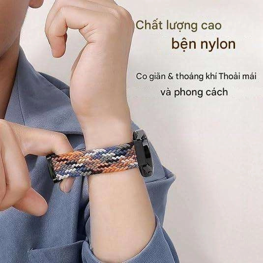 Dây đồng hồ vải bện Nylon size 22mm